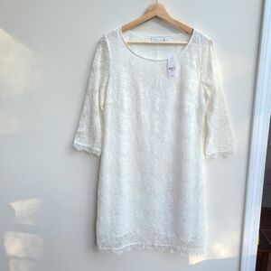 Cream Lace Shift Dress ~ NWT